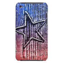 Red and Blue Cool Rustic Star Pop Art Print Case-Mate iPod Touch Case