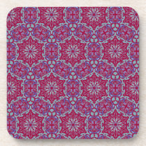 Red and Blue Elegant Pattern ornate coaster set cork coasters