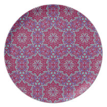 Red and Blue Elegant Pattern ornate plate plates