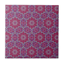 Red and Blue Elegant Pattern ornate tile or trivet tiles