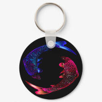 Red and Blue Fish keychains by willlapuerta Red and Blue Fish keychains