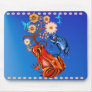 Red and Blue Frog N Flowers Mousepad