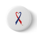 Red And Blue Heart Shaped Awareness Ribbon buttons by awareness Red And Blue Heart Shaped Awareness Ribbon buttons