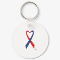 Red And Blue Heart Shaped Awareness Ribbon keychains by awareness Red And Blue Heart Shaped Awareness Ribbon keychains