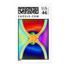 Red and Blue Hourglass Fractal Stamps