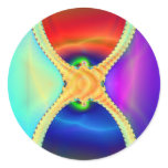 Red and Blue Hourglass Fractal Stickers