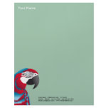RED AND BLUE MACAW PARROT CUSTOM LETTERHEAD