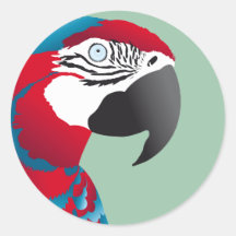 RED AND BLUE MACAW PARROT STICKERS