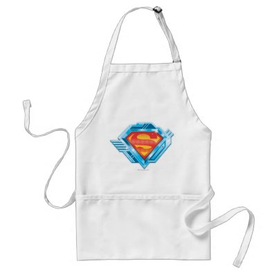 Red and Blue Metal Logo aprons