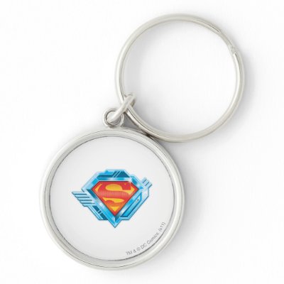 Red and Blue Metal Logo keychains