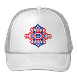 Red and Blue Peace Signs Design Hats