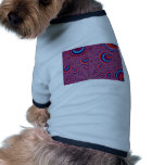 Red and blue peacock tail dog t-shirt