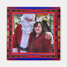 red and blue photo frame refrigerator magnets