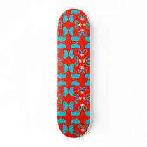 Red and Blue Shock Skateboard Deck
