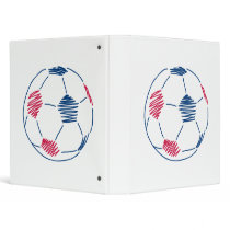 red and blue soccer scribble graphic 3 ring binders