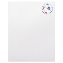 red and blue soccer scribble graphic letterhead template