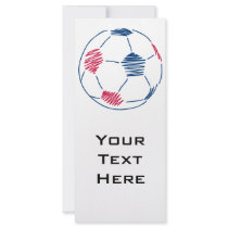 red and blue soccer scribble graphic custom rack cards