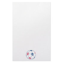 red and blue soccer scribble graphic stationery design