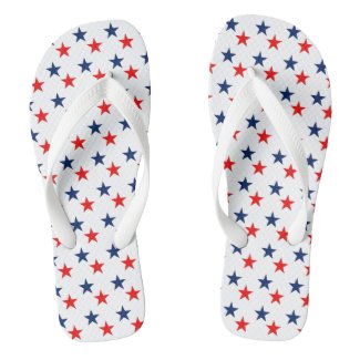 Red and Blue Star Flip Flops