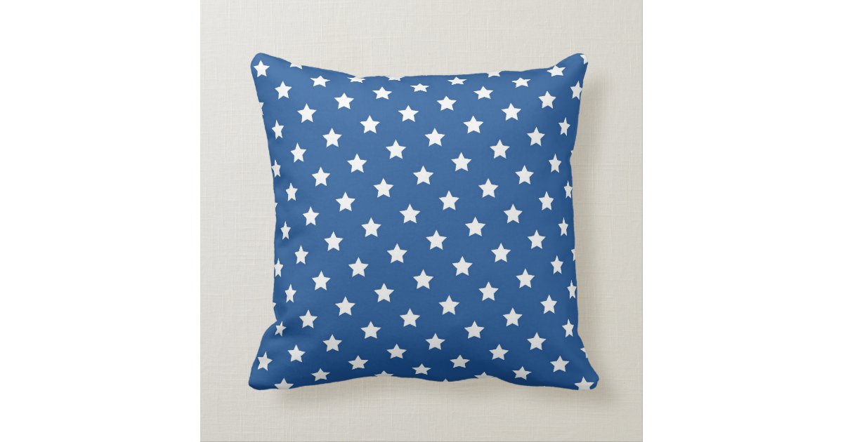 Red and Blue Star Throw Pillow Zazzle