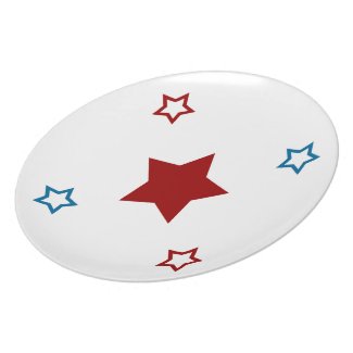 Red and Blue Stars Patriotic Melamine Plates