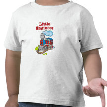 Red and Blue Train Little Engineer Tshirt