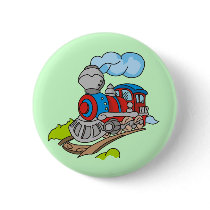 Red and Blue Train Tshirts and Gifts Pin