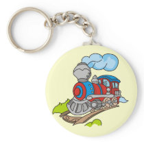 Red and Blue Train Tshirts and Gifts Key Chains