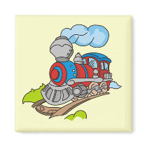 Red and Blue Train Tshirts and Gifts Magnets