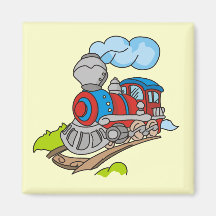 Red and Blue Train Tshirts and Gifts Magnets