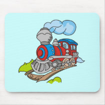 Red and Blue Train Tshirts and Gifts Mousepads