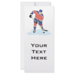 red and blue uniform ice hockey player vector grap customized rack card