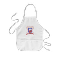 Red and Blue Whimsical Cute Owl Apron aprons