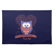 Red and Blue Whimsical Cute Owl Custom Placemat placemats