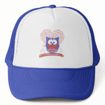 Red and Blue Whimsical Cute Owl hat hats
