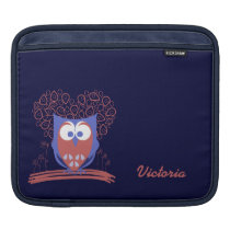 Red and Blue Whimsical Cute Owl iPad sleeve ipad sleeves