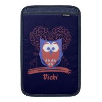 Red and Blue Whimsical Cute Owl Macbook Air Sleeve ipad sleeves