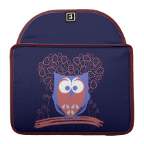 Red and Blue Whimsical Cute Owl Macbook Pro Sleeve macbook sleeves