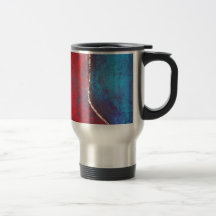 Red and Blue with Gold Philip Bowman Abstract Art Mug