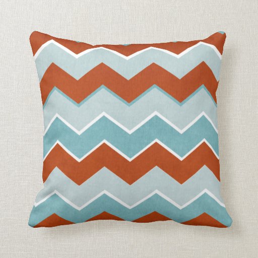 Red and Blue Zig Zag Pattern Throw Pillow Zazzle