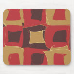 Red and Brown Abstract Geometric Shape Mouse Pad