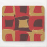 Red and Brown Abstract Geometric Shape Mouse Pad