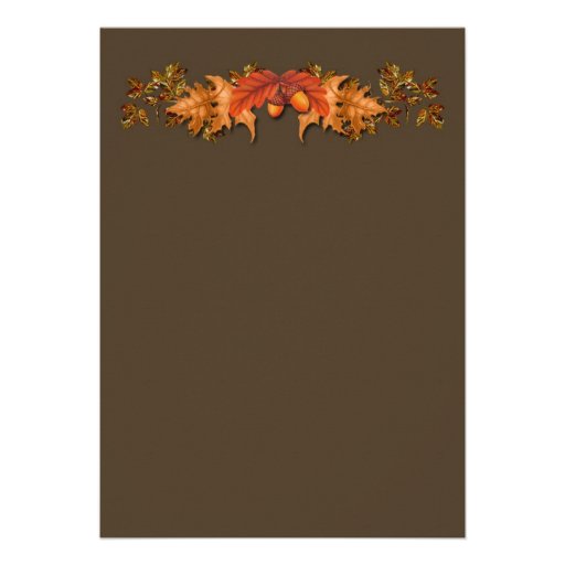 Red and brown Autumnal leaves Rehearsal Dinner Custom Invites