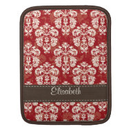 Red and Brown Damask iPad Sleeve rickshawsleeve