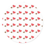 Red and Brown Heart Stickers