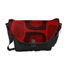 Red and Burgundy Retro Pattern Medium Messenger Messenger Bag
