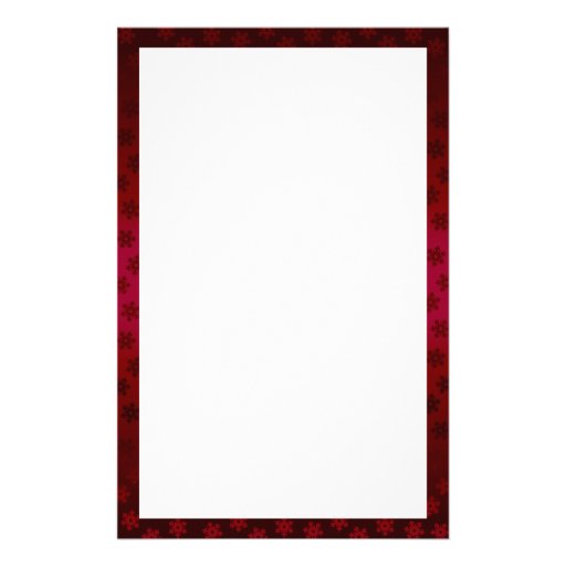 Red and Burgundy Snowflake Border Stationery | Zazzle