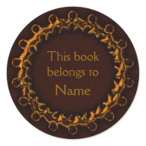 Red and Copper Bookplate stickers