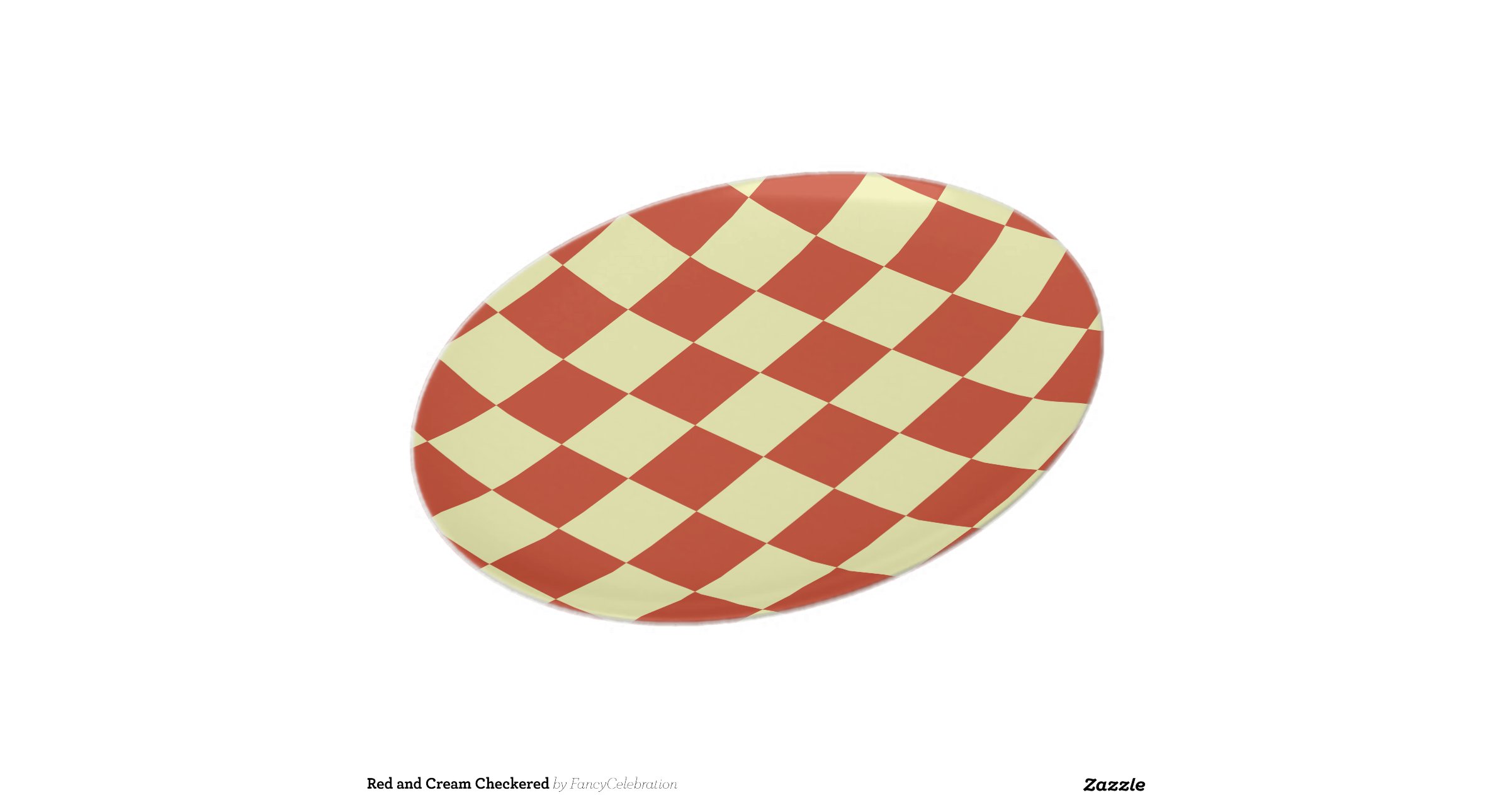Red and Cream Checkered Party Plates Zazzle