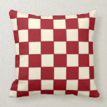 Red and Cream Checkered Pillow pillows
